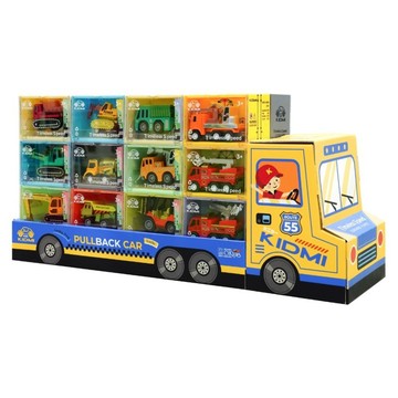 KIDMI 合金小汽車 大貨櫃貨車套組 24台  混和顏色  1套  14 x 49 x 23cm