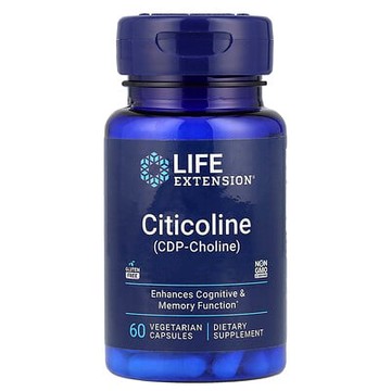 Life Extension, 膽鹼（CDP 膽鹼），60 粒素食膠囊（每粒膠囊 250 毫克）