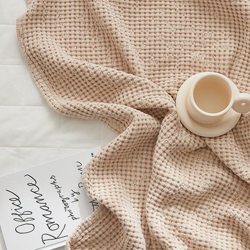 ARPEGGIO BASIC 日常莫代爾華夫格薄被兼床罩  經典米色  S(95 x 105cm)