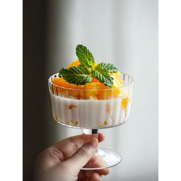 戲陶創意高腳玻璃杯網紅餐廳冰淇淋杯甜品杯子家用奶昔杯雞尾酒杯