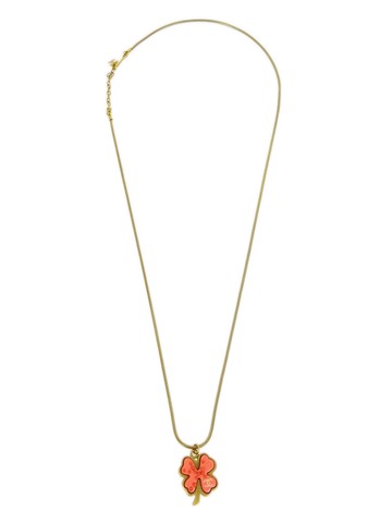 CHANEL Pre-Owned - 2003 Clover gold-plated necklace - women - Gold Plated/Acrylic - One Size - Pink