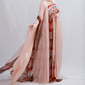 織云漢服 簪花仕女復原系列紅訶子裙大袖衫高腰漢元素唐風貴妃