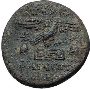 アンティークコイン APAMEIA PHRYGIA 88BC Athena Gemini Caps Eagle Original Ancient Greek Coin i60010