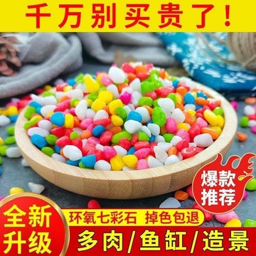 ⭐臺灣熱賣好物⭐彩色石子七彩石小石頭五彩石雨花石水培多肉盆栽鋪面石魚缸底砂