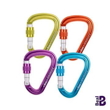 BEAL BE SAFE SCREW 鋁合金梨型有鎖鉤環 藍/紫/綠/橘 MCLBS