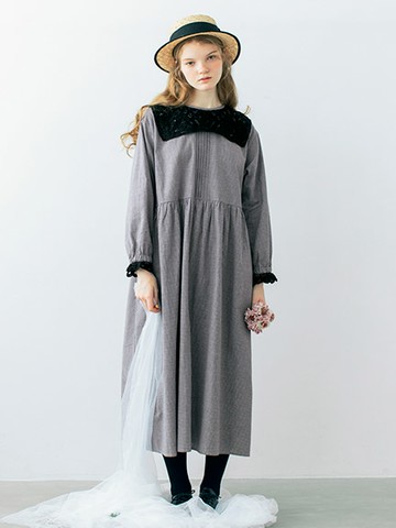 2Way棉麻混紡配色蕾絲領洋裝-附襯裙(FB41L0H0380) - Samansa Mos2