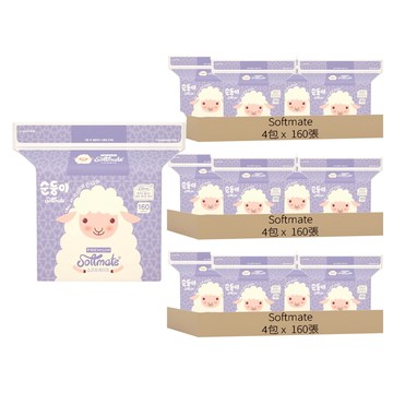 Softmate 高級乾濕兩用柔巾  160張  60g  12包