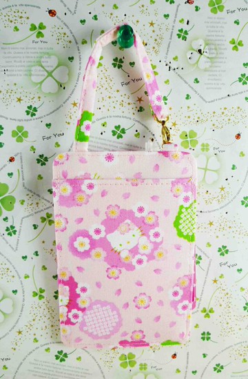 【震撼精品百貨】Hello Kitty 凱蒂貓 KITTY方型車票套-粉櫻花 震撼日式精品百貨