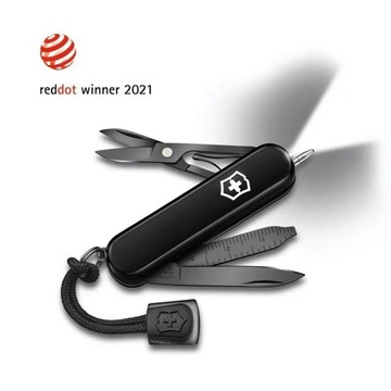 【Victorinox 瑞士維氏】SIGNATURE LITE ONYX BLACK 小型袋裝刀 7用刀 58mm-極黑(0.6226.31P)【墊腳石】