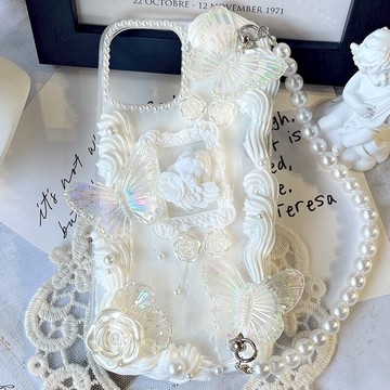 可愛奶油膠手機殼成品DIY材料包適用蘋果1211xr 安卓華為oppo卡通