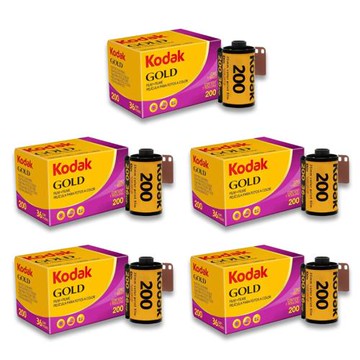 【Kodak 柯達】Kodak柯達底片 Gold 200 135底片 36張 底片 彩色負片(五入組)
