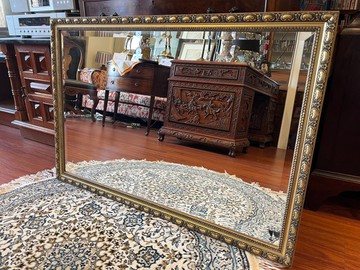 英國百年巴洛克風格雕花古董鏡