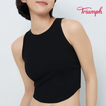 Athleisure 城市律動系列 BRATOP圓領短版背心 經典黑