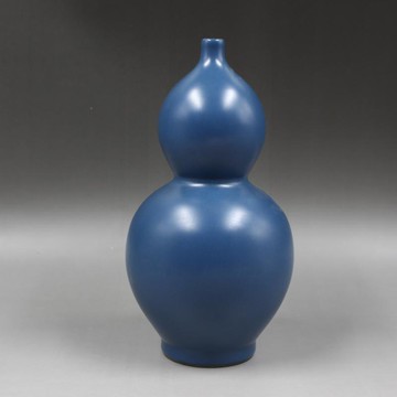 清雍正年制孔雀藍釉葫蘆瓶家居用品老貨仿古瓷器擺件古董古玩收藏1入