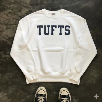 塔夫茨大學美式復古vibe圓領衛衣青春流行運動小眾設計男女情侶款