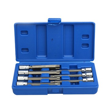 超長 Torx 星形批頭套筒套裝優質 Cr-V 鋼 7 件批頭 T25 T30 T40 T45 T50 T55 T60