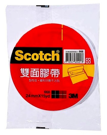 3M™ Scotch® 6mm 12mm 18mm 24mm 48mm 雙面膠帶 668
