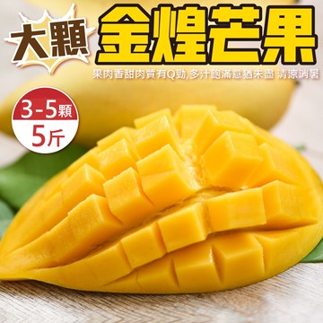 【WANG 蔬果】超大巨無霸XXL金煌芒果x2箱(3~5入/約5斤)