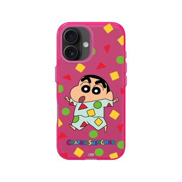 iPhone 16 Clear 粉漾桃 - 蠟筆小新 Crayon Shinchan - 小新睡衣款