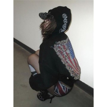 美式復古黑色毛衣外套女秋冬新款豹紋印花針織開衫視覺系亞比上衣