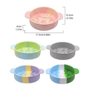 新款寵物慢食碗中小型犬防噎防打翻貓貓食具硅膠清潔口腔水碗
