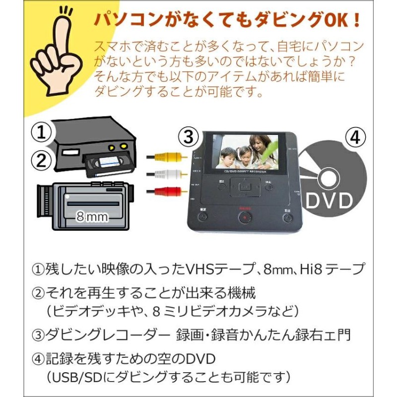 とうしょう メディア レコーダー 録画・録音かんたん録右ェ門 CD/DVDダビング DMR-0720