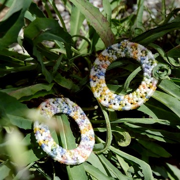 == 編織耳環✕防水南美蠟線==【花環圈】