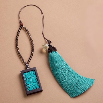 汽車掛飾車內吊墜-黑檀木蓮蓬藕片流蘇汽車內飾7款73xe27【獨家進口】【米蘭精品】