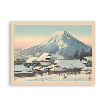 川瀬巴水 Kawase Hasui｜雪後清理，吉田 - 原木色鋁框-大尺寸