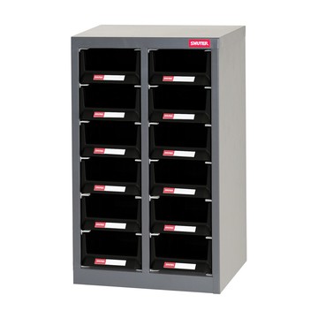 樹德SHUTER 12格耐重零件櫃A6V-212H /抽屜黑抽:ABS