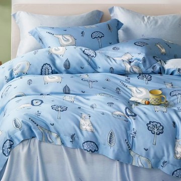 Prawear 巴麗維亞 40支100%萊賽爾天絲兩用被床包組  甜心奶泡  單人  兩用被+床包+枕套