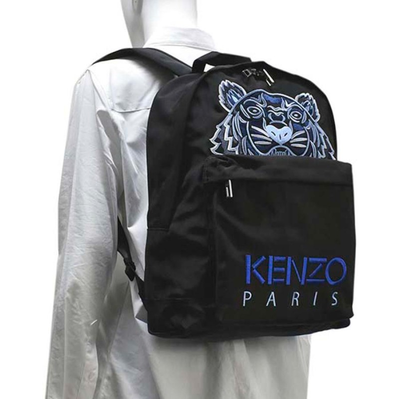 KENZO ケンゾー リュック バックパック タイガー ロゴ 黒 ブルー 