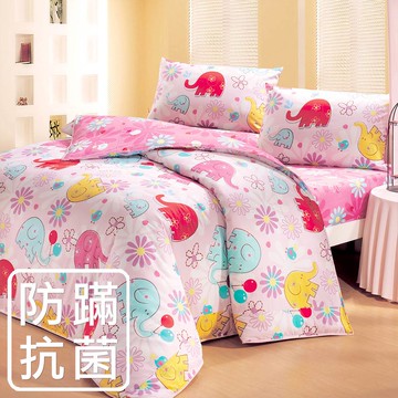 鴻宇 HongYew - 雙人薄被套床包組 防蹣抗菌100%美國棉-心心象印