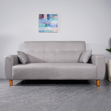 Homelike 喜家居三人座貓抓皮沙發(含抱枕x2)(2016)