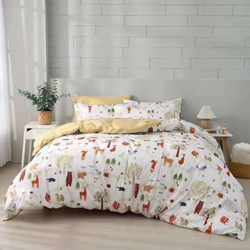 雙人兩用被套床包組/美國棉授權品牌 / 呼嚕森林  [鴻宇] 台灣製 - 2366米