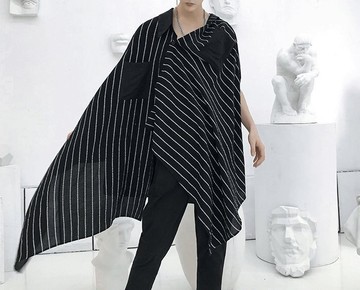 FINDSENSE H1 2018 夏季 新款 高端 暗黑 波普字母印花 多穿法OVERSIZE無袖襯衫 潮男 獨家款