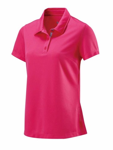 【【蘋果戶外】】零碼出清 荒野 W1621-16 蜜桃紅 女 疏水紗素色短袖POLO衫 吸濕排汗 運動上衣 休閒 運動 快乾透氣 輕薄舒適 WildLand