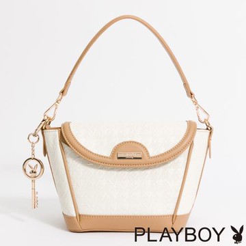 PLAYBOY - 斜背包 Unique系列 - 米白色