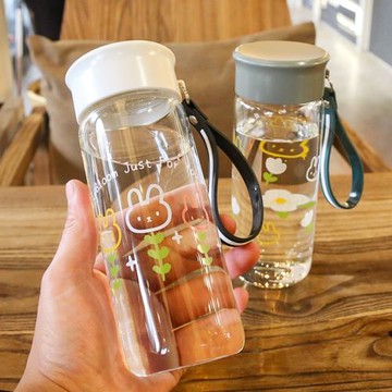 玻璃水杯子女簡約清新森系萌可愛少女心INS風透明便攜網紅高顏值