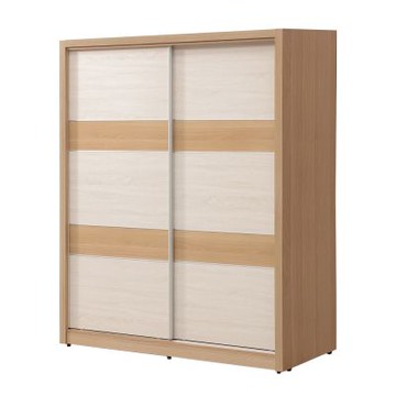 唯熙傢俱-喬莉原木雙色5.2尺滑門衣櫃
