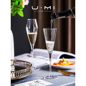 U MiLIVING·悅清|酒具ins香檳杯家用高顏值紅酒杯玻璃高腳香檳杯
