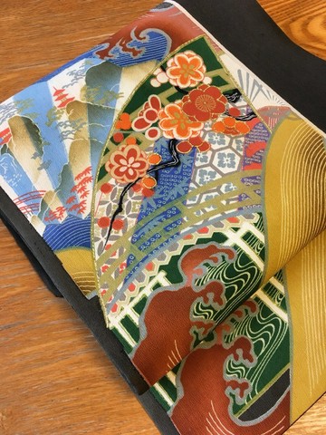 大正浪漫・黑留袖名古屋腰帶