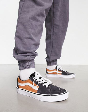 Vans SK8-Low trainers in grey and orange-Green