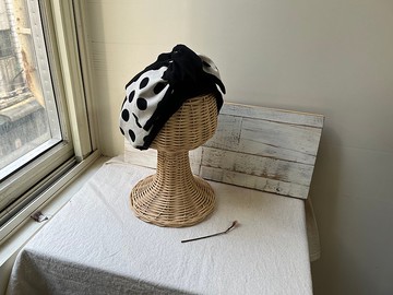 黑の水玉-日式綁帶髮帶ヘアバンド