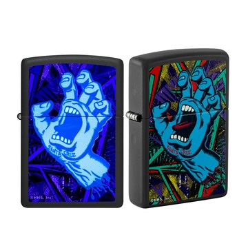 Zippo 【官方授權店】 Santa Cruz 吼叫之手-絢爛背景(螢光)防風打火機