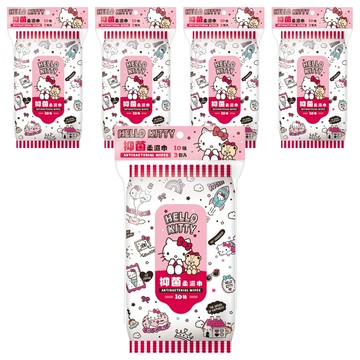 Hello Kitty 抑菌柔濕巾 不含酒精、香料  3包  5袋