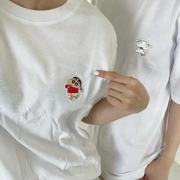 台現 SPAO聯名蠟筆小新組合短袖 1+1組合短踢 吉伊卡哇 兩件組 chiikawa兩件組短袖 男女同款 t恤 聯名款