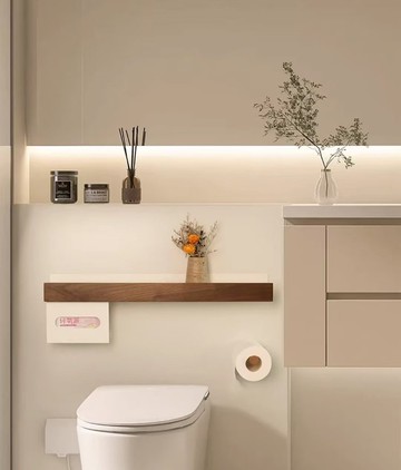 美妝護膚品收納架 浴室衛生間置物架 免釘安裝 胡桃木