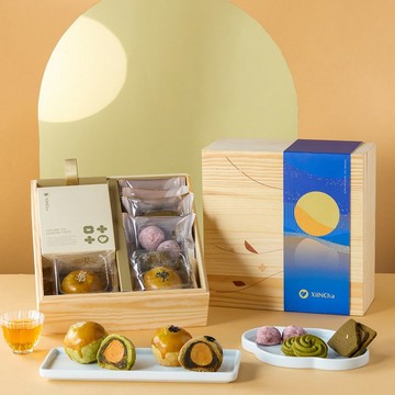 中秋禮盒 | 方韻松木 蜜香茶包x雙茶蛋黃酥x茶餅11入_皓月藍