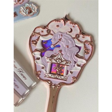 獨角獸發夾櫻花粉藤紫禮品盒鏡子